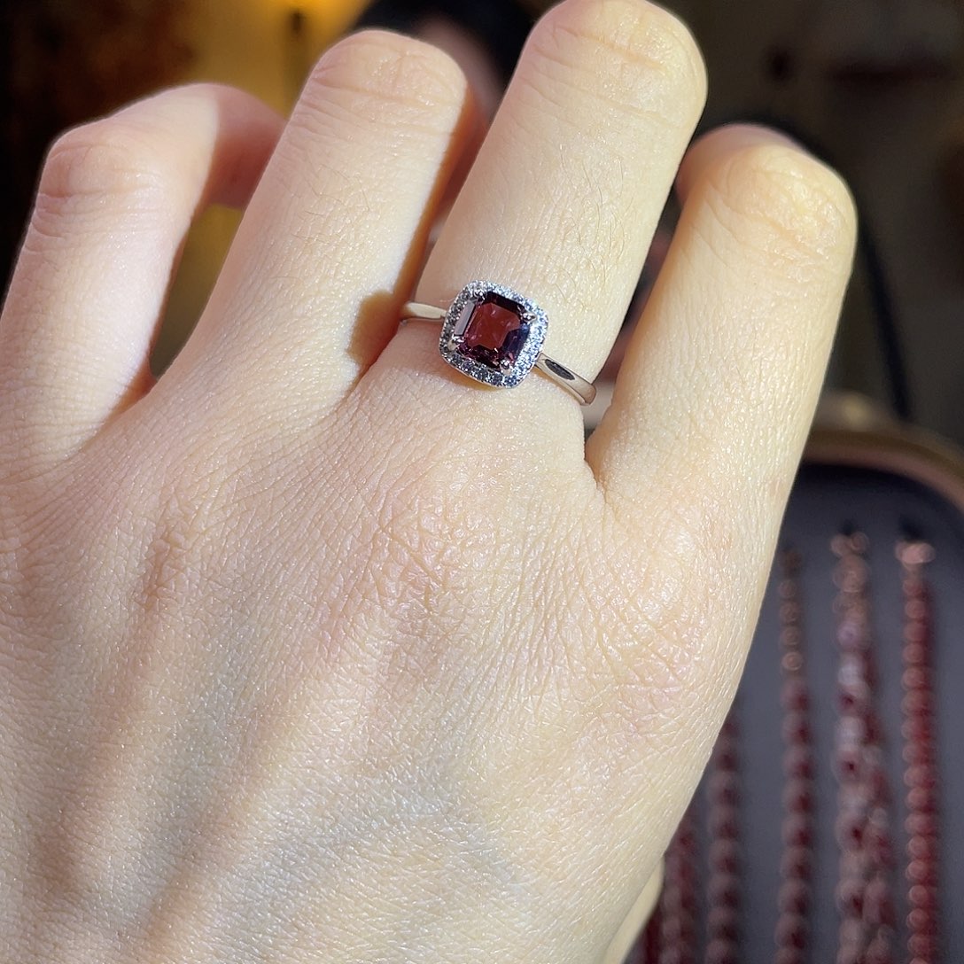 碧玺银S925镶嵌戒指