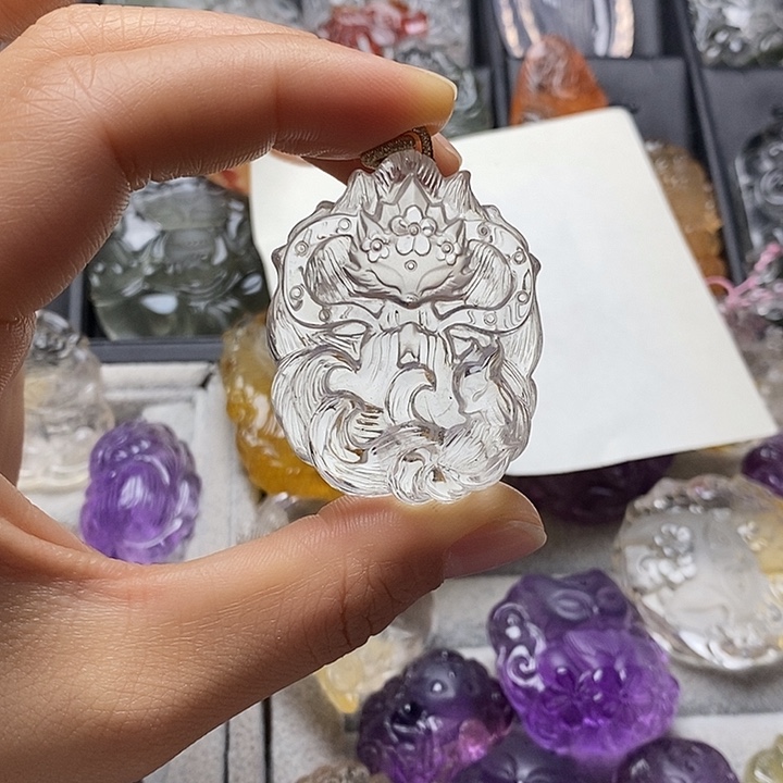 水晶未镶嵌颈饰水晶吊坠