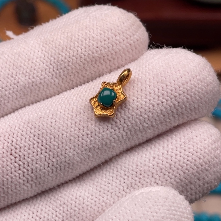 绿松石18K金镶嵌珠宝奇石