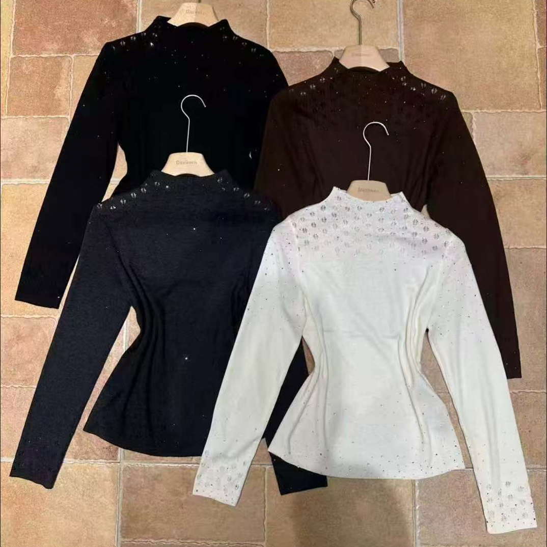 【BAI】秋冬新款设计感气质百搭针织高领打底衫8971