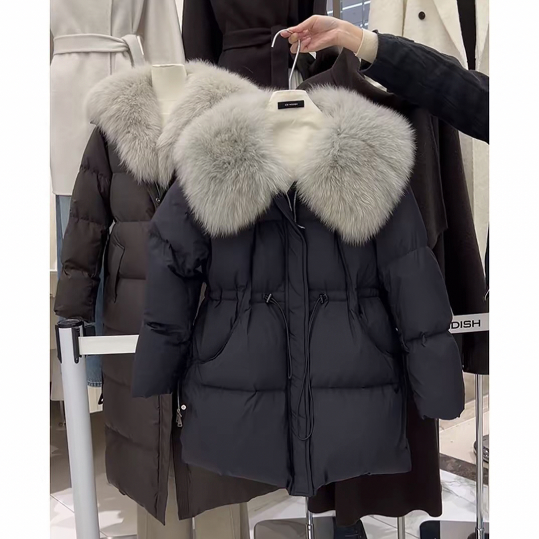 大毛领收腰款冬季保暖时尚韩版加厚外套潮