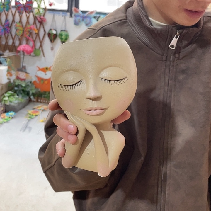 树脂样品样品样品人头花盆