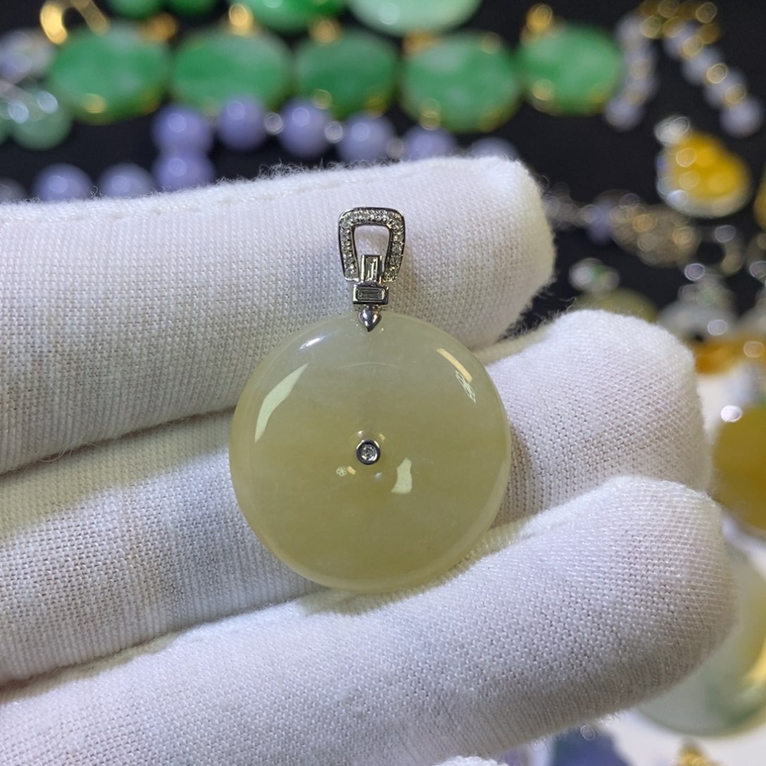 翡翠颈饰18K金镶嵌ｌ***ｌ