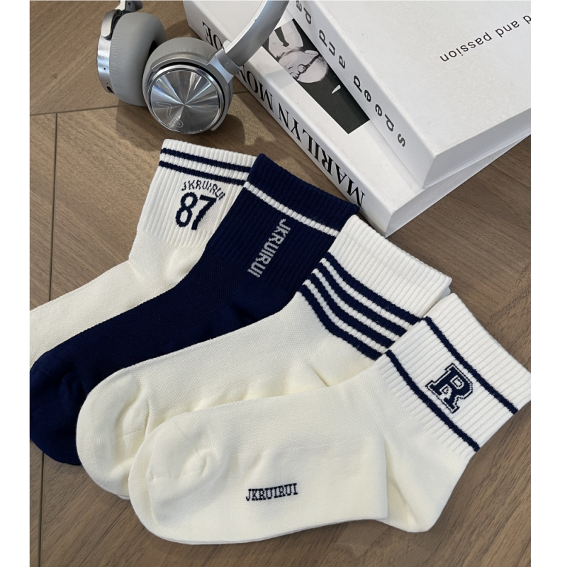 【现货-睿】夏季新透气网无骨中筒袜休闲百搭薄款中性长袜杰克睿睿