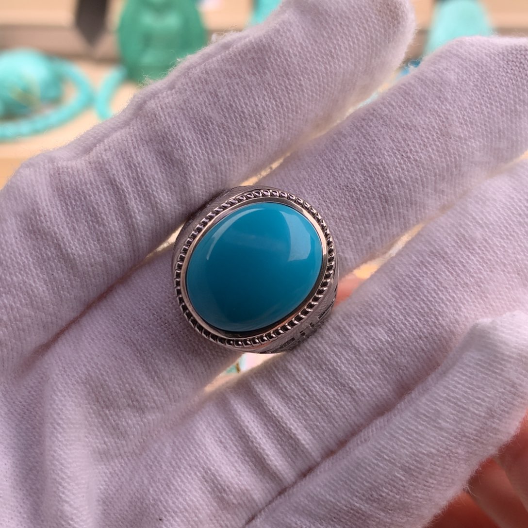 绿松石珠宝奇石银S925镶嵌