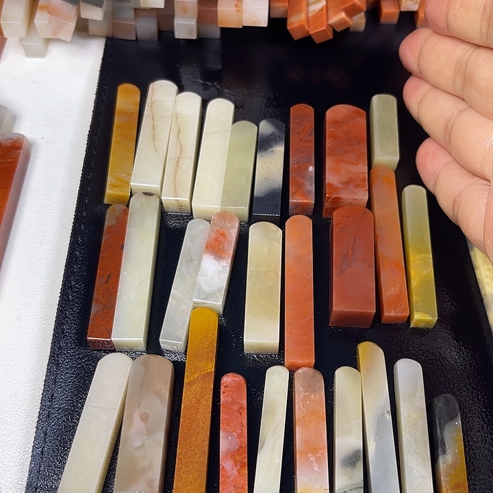 印石青田石老挝石牙签×28