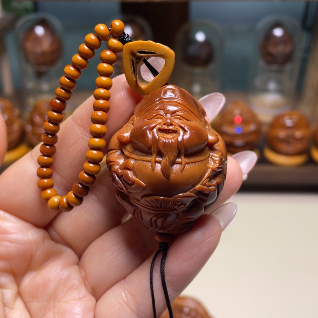 佛螺菩提吊坠财神富贵脸链子一套