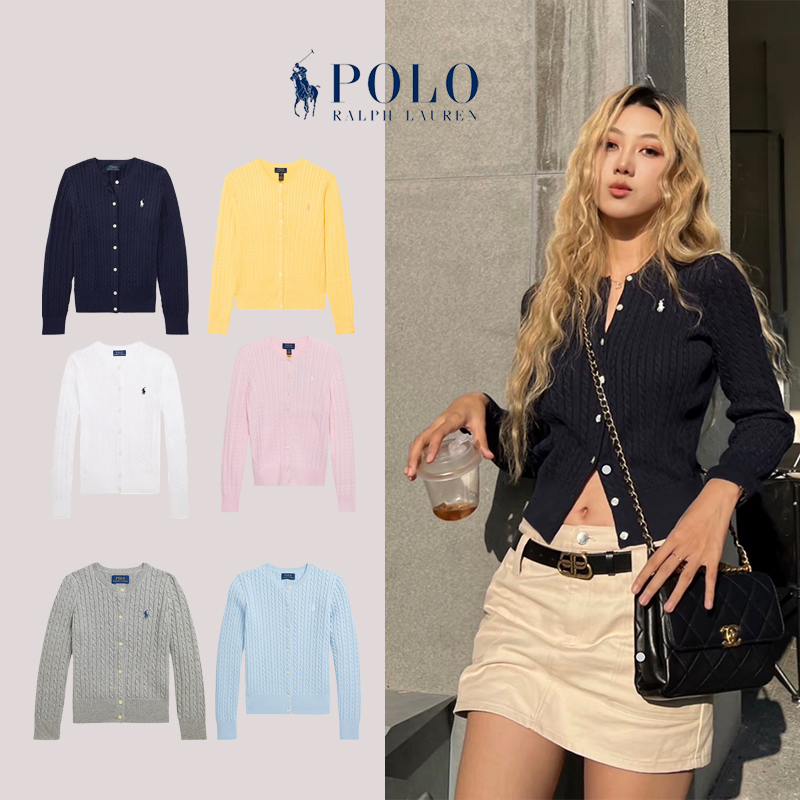 Ralph Lauren/拉夫劳伦 小纽扣小绞花圆领开衫