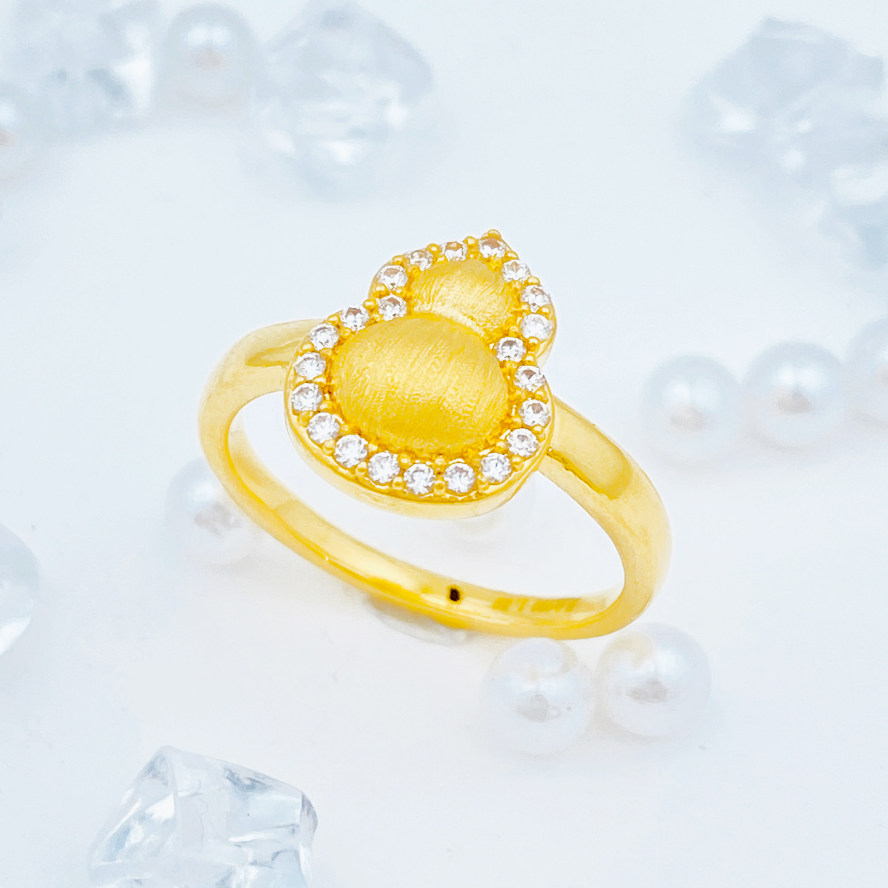 足金999 竖版拉丝葫芦戒指 1.48 15圈口