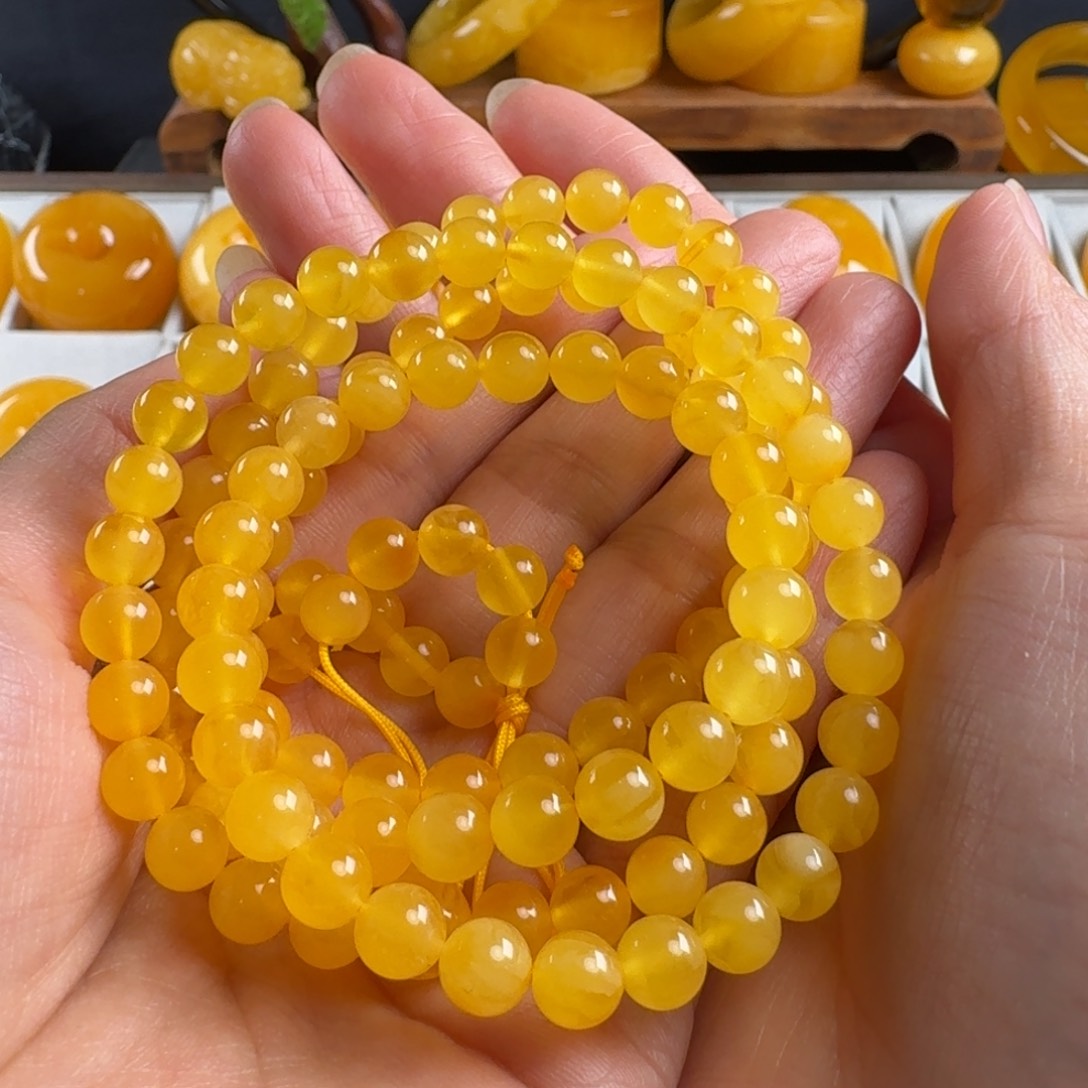 蜜蜡毛衣链未镶嵌