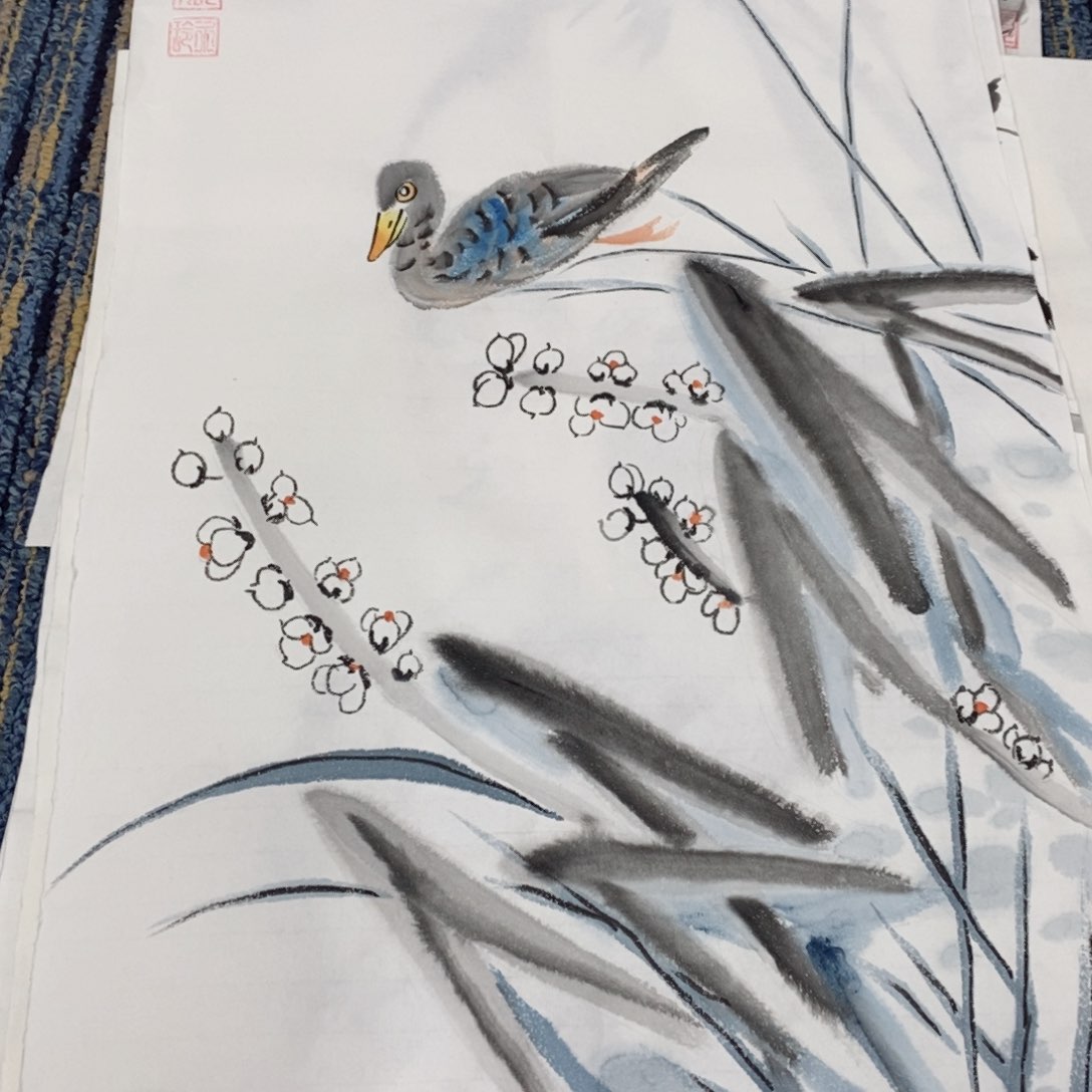 国画张玉玲四尺四开花鸟作品