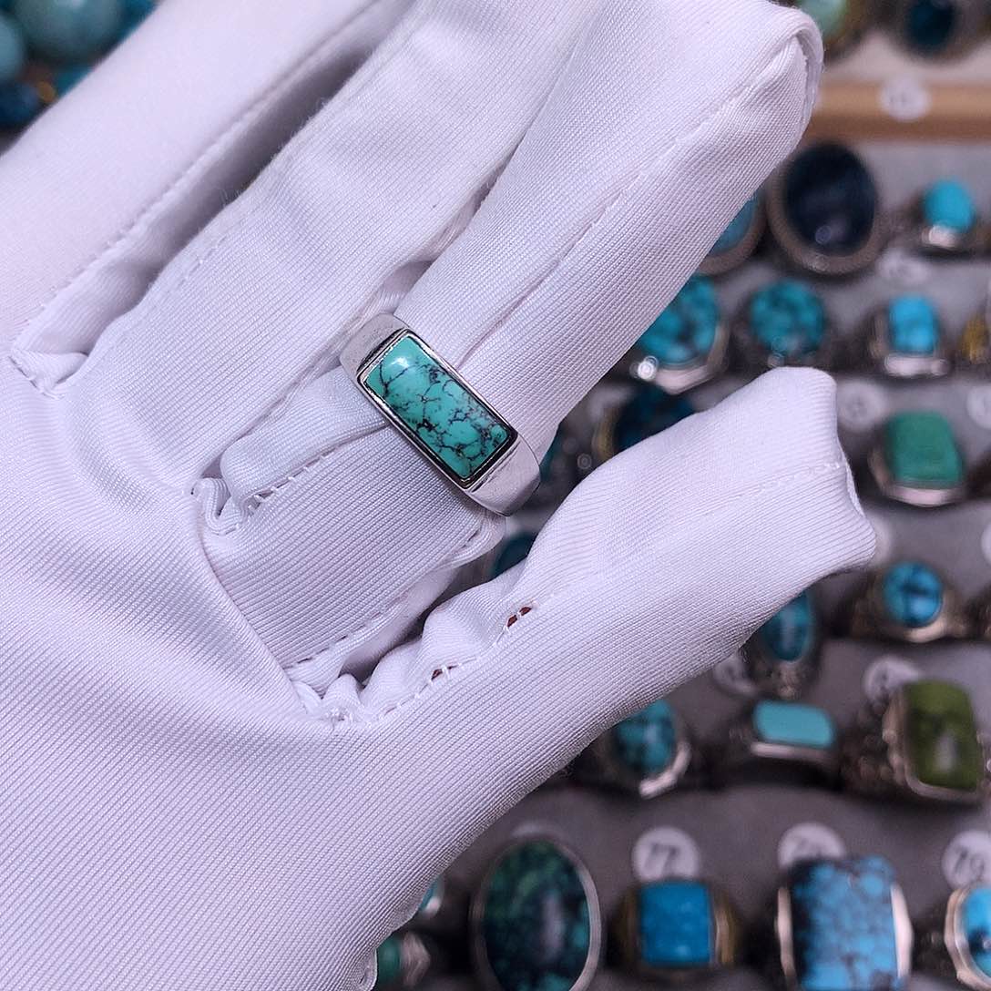 绿松石挂件银S925镶嵌