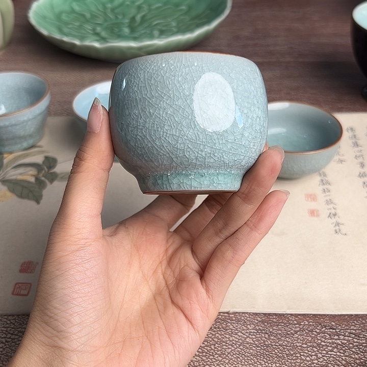 龙泉云间青瓷小米茶器