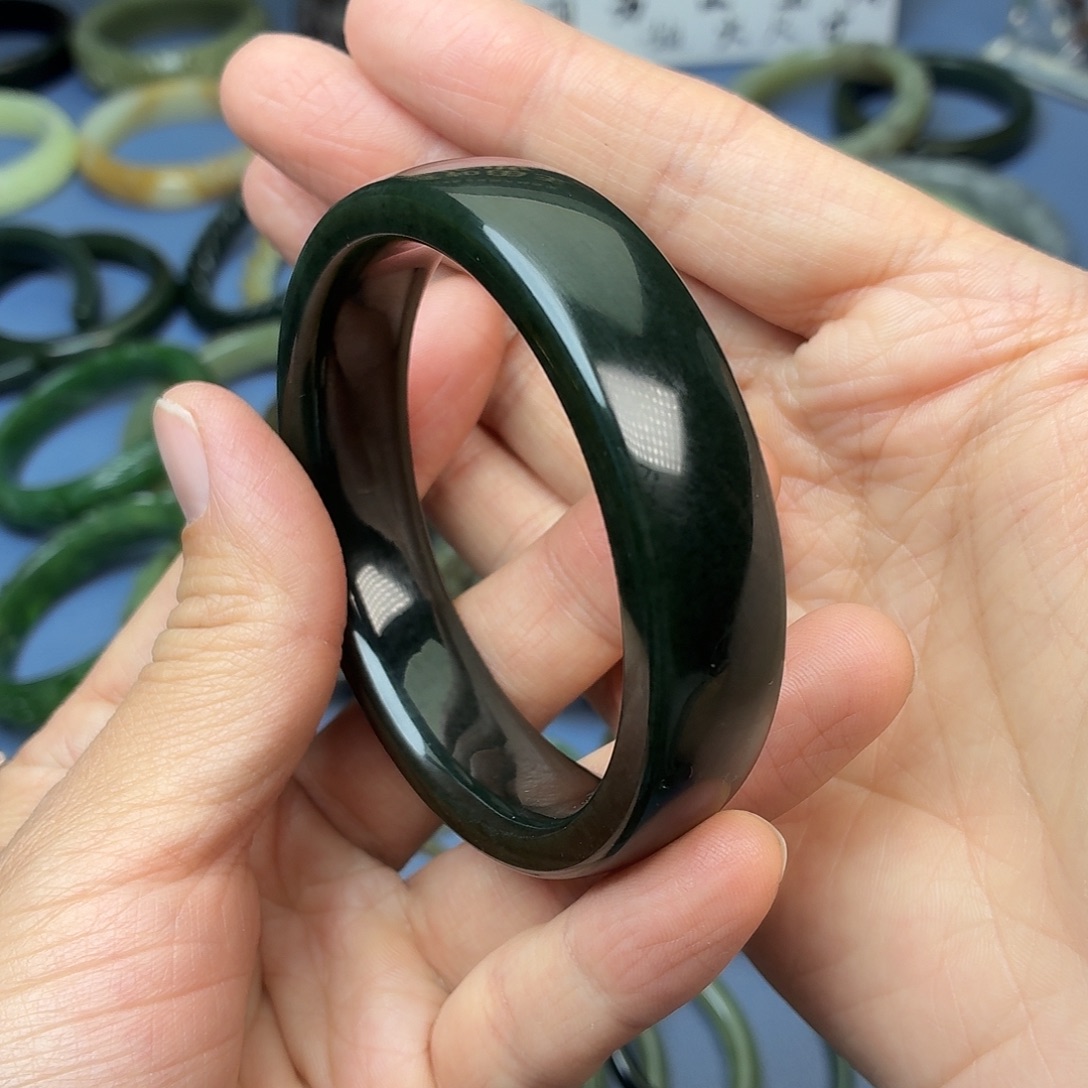 @***@和田玉（青玉）未镶嵌手镯60.8mm