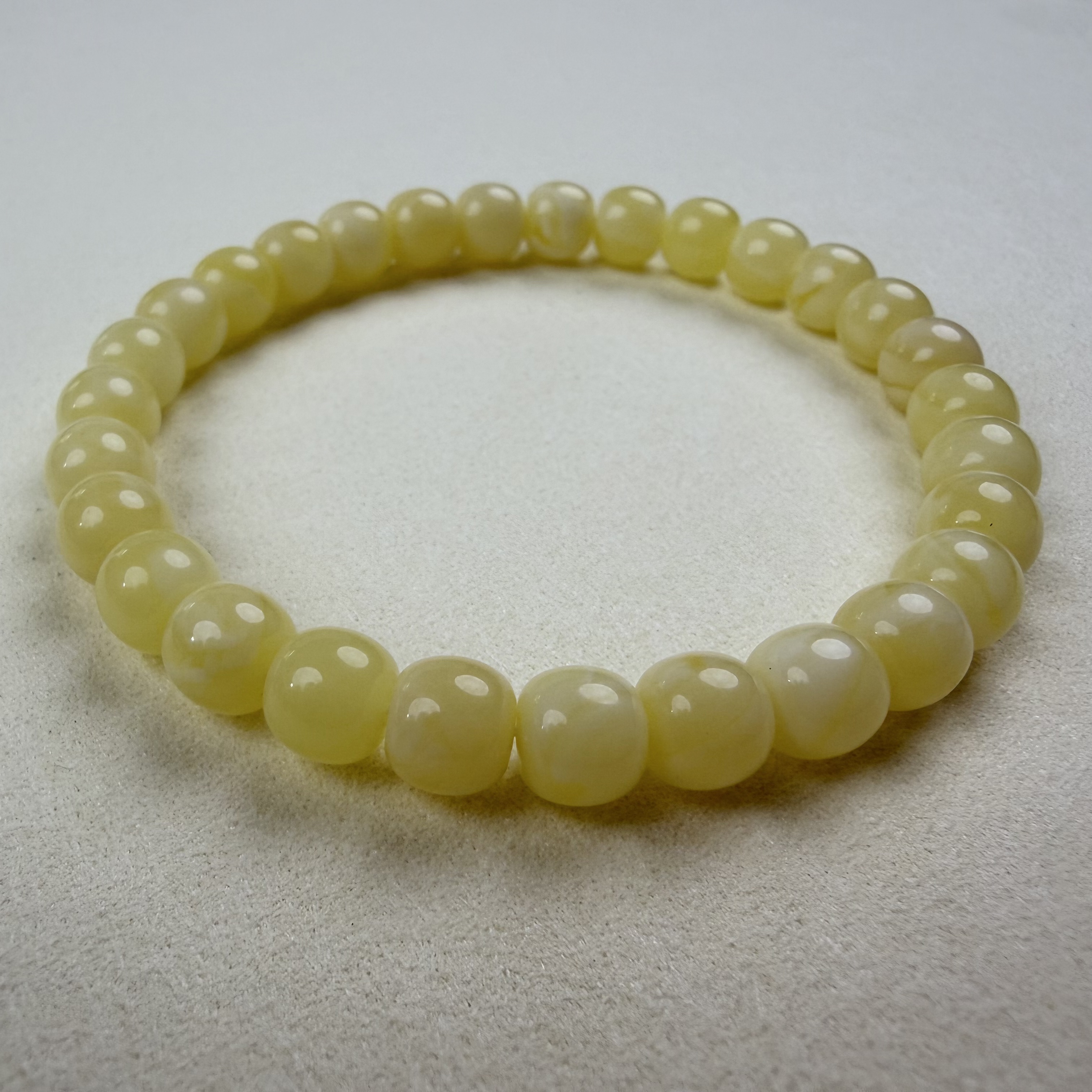 蜜蜡“乳白”龙华精工老型手串7mm天然原矿无优化时尚古风百搭