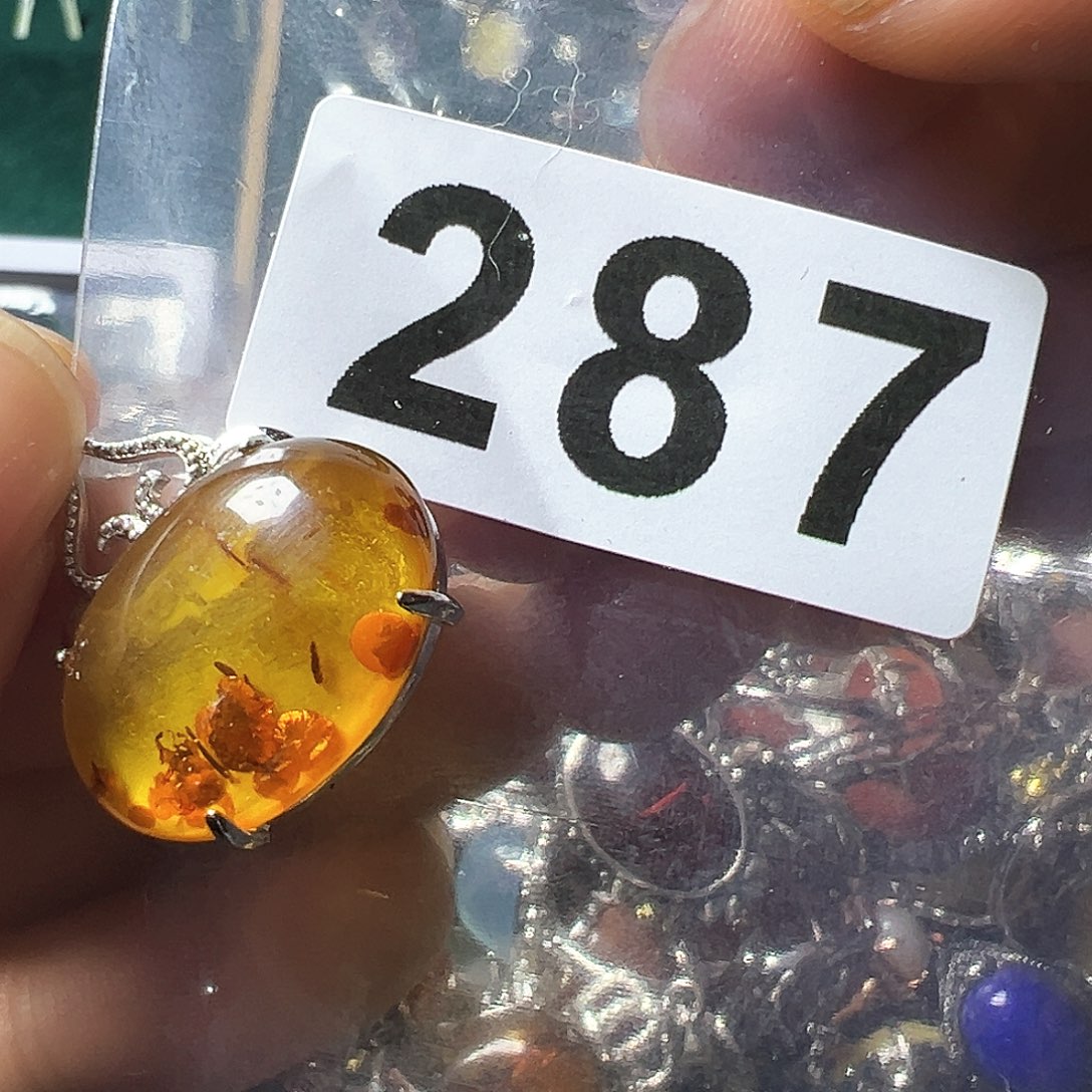 琥珀（花珀）颈饰未镶嵌