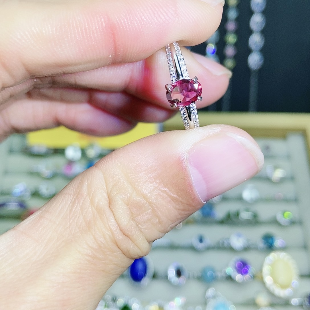 【闪购商品】银S925镶嵌戒指碧玺