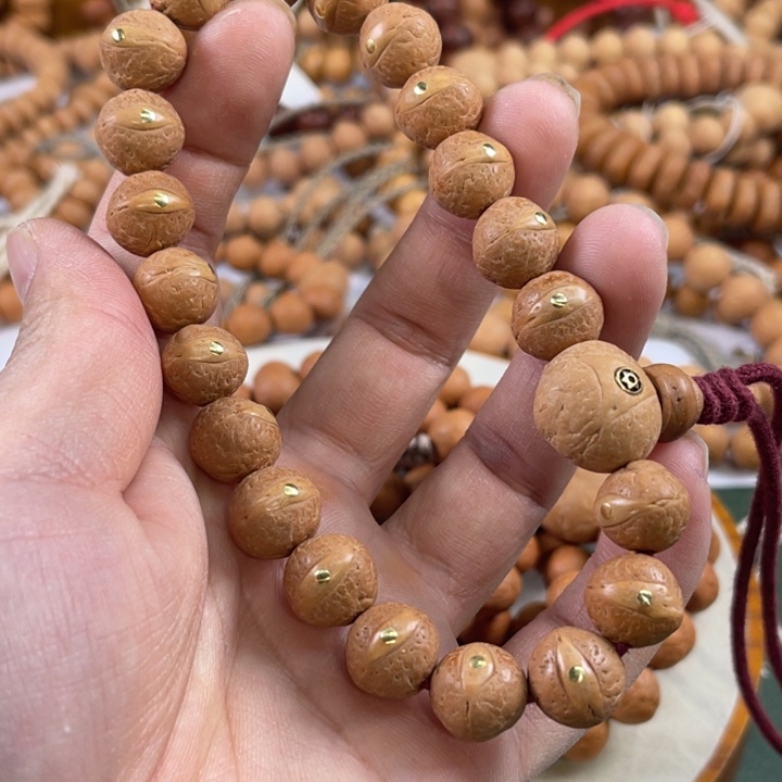 凤眼菩提手串12➕镶嵌铜锭款