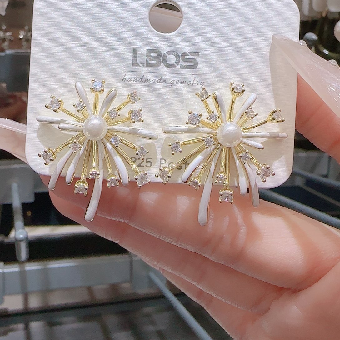 锆石铜合金925银耳环