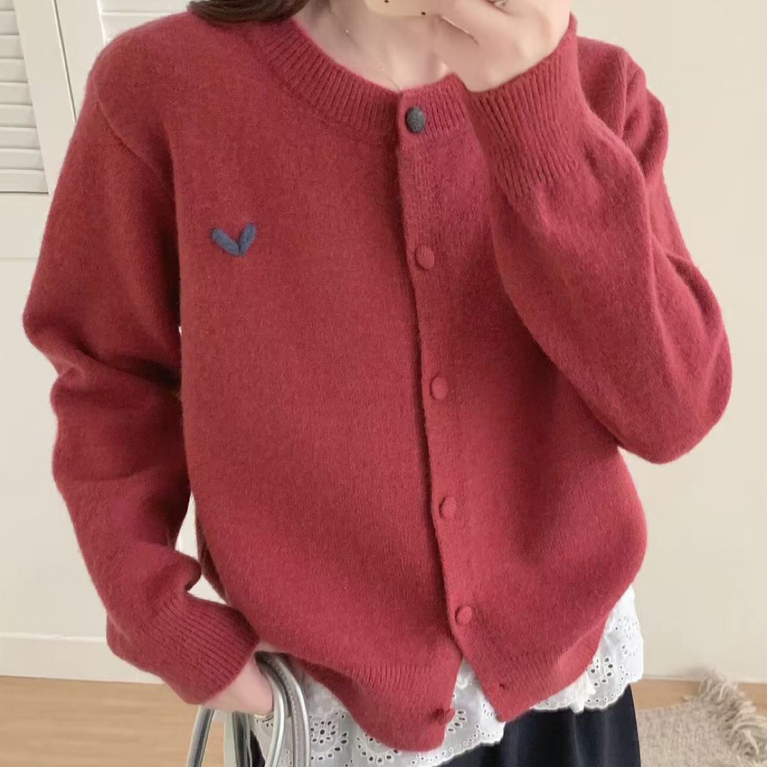 针织圆领时尚休闲风毛针织衫秋冬毛衣长袖春季保暖