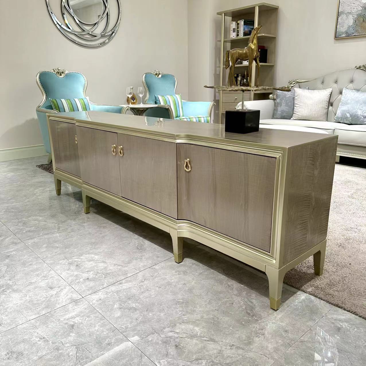 美式轻奢实木客厅家用简约储物电视柜（尺寸2200*450*690）