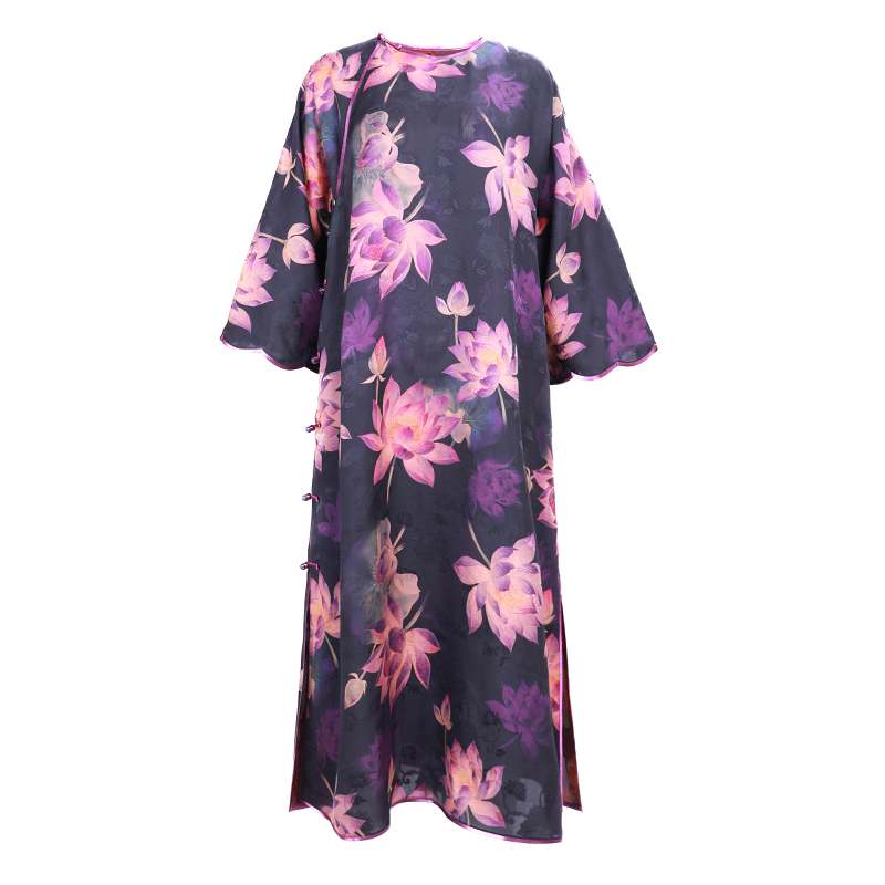 「青莲幻色」丽古龙复古中国风原创日常百搭设计感春夏汉服女装大褂