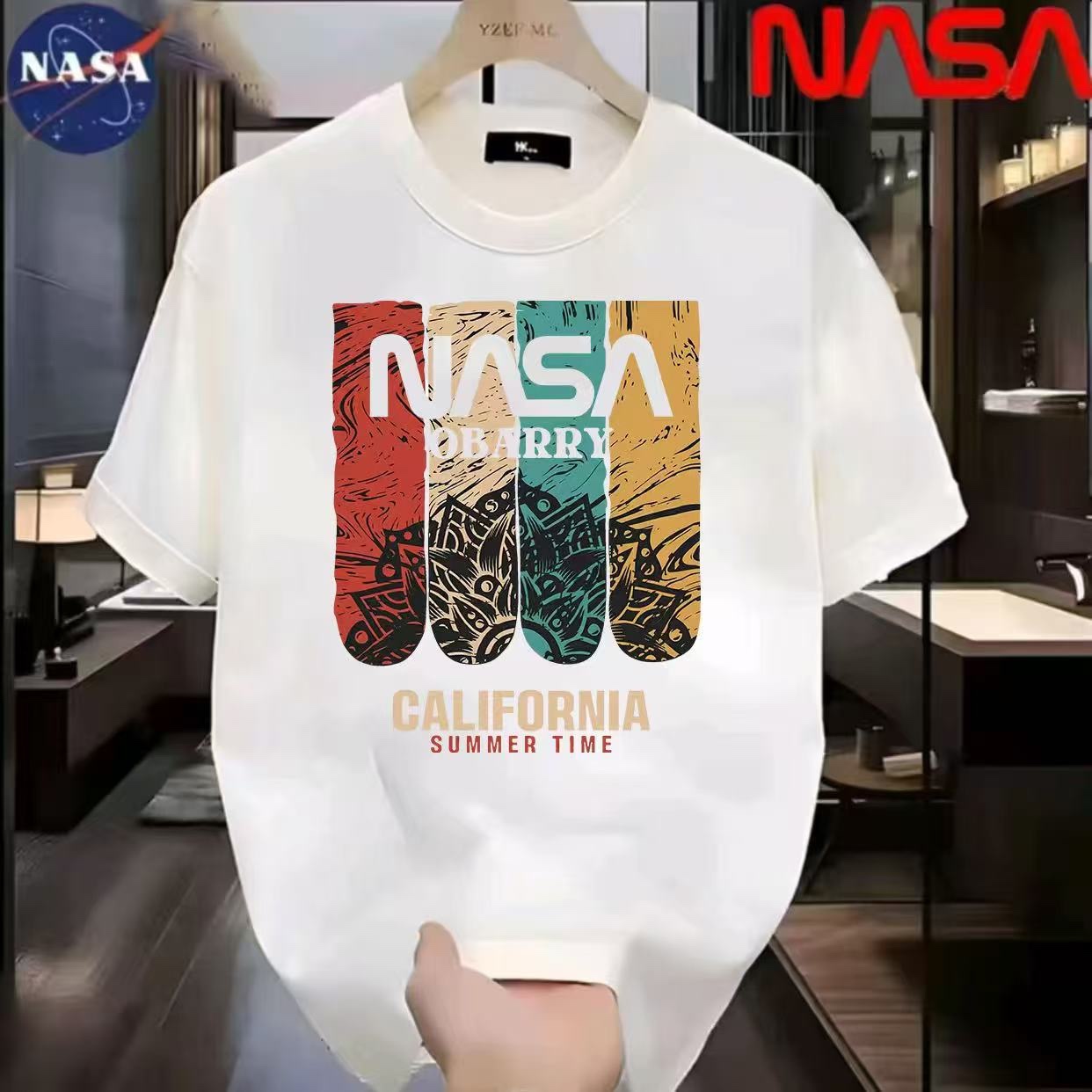 【NSASA联名】重磅纯棉男女同款时尚百搭圆领短袖【彩nasa】A-017