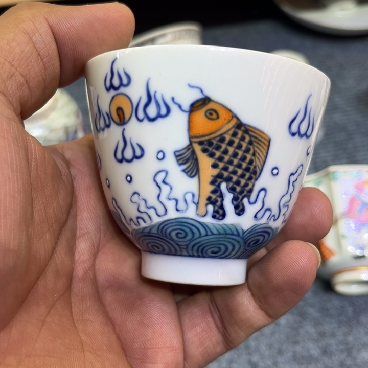 纯手绘精品盖碗杯