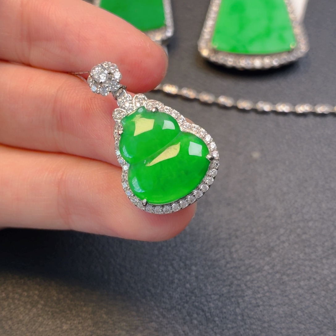 翡翠银S925镶嵌吊坠(不含链)