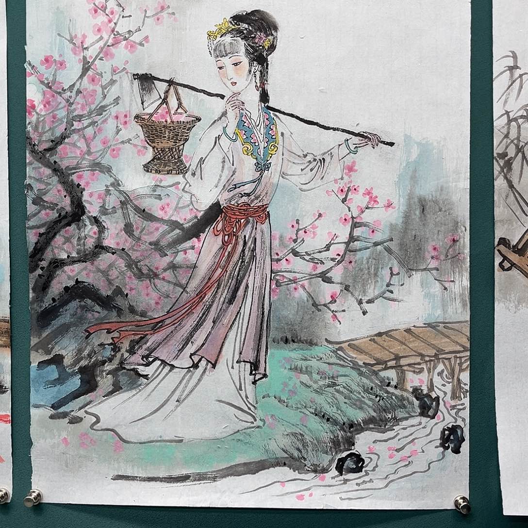 国画艺术家真人手绘