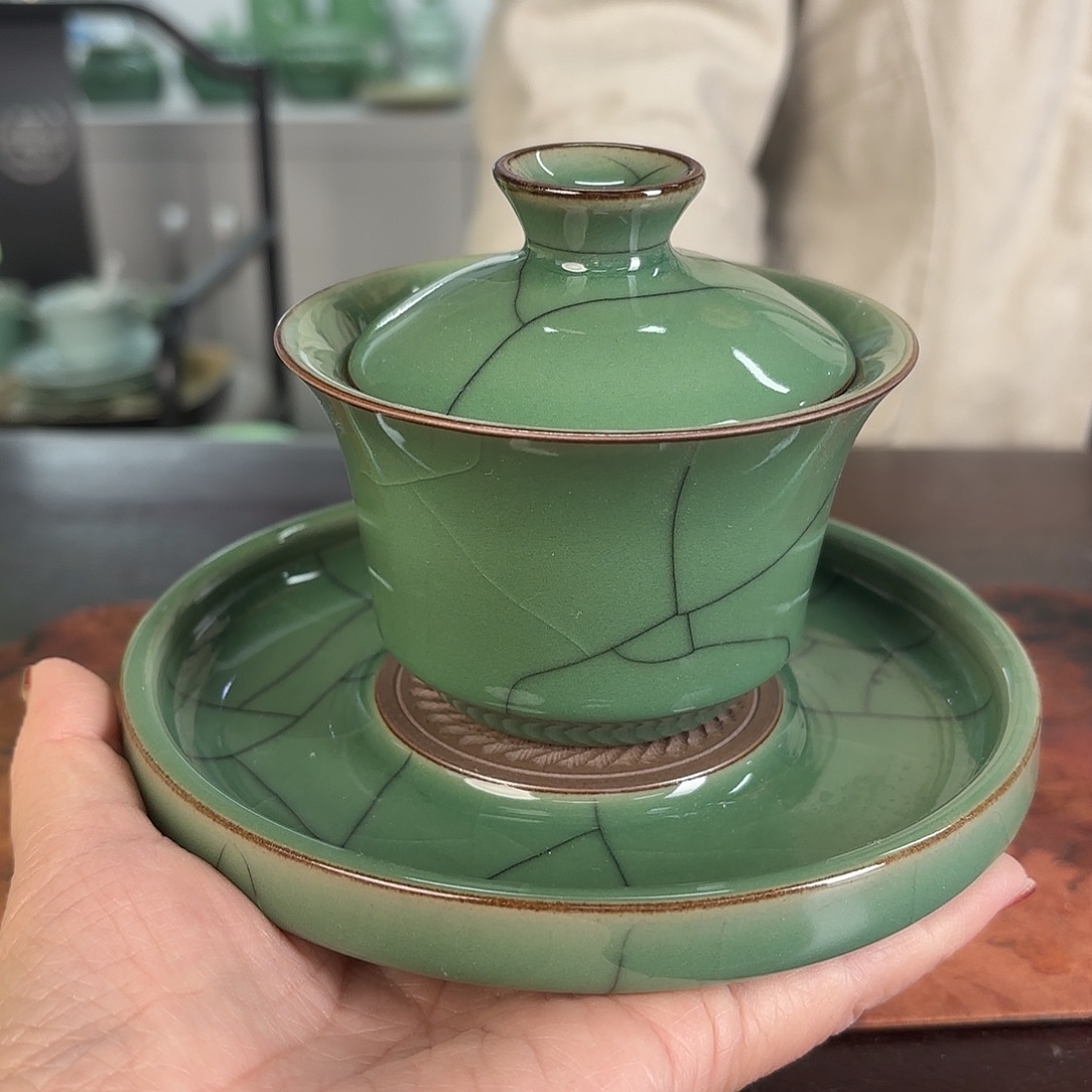 龙泉云间青瓷小米茶器