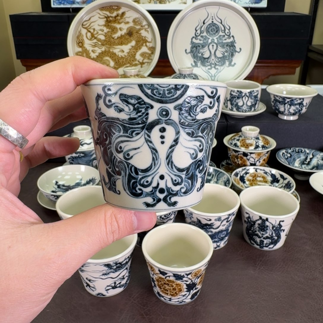 瓷片虎符冰桶杯二号釉