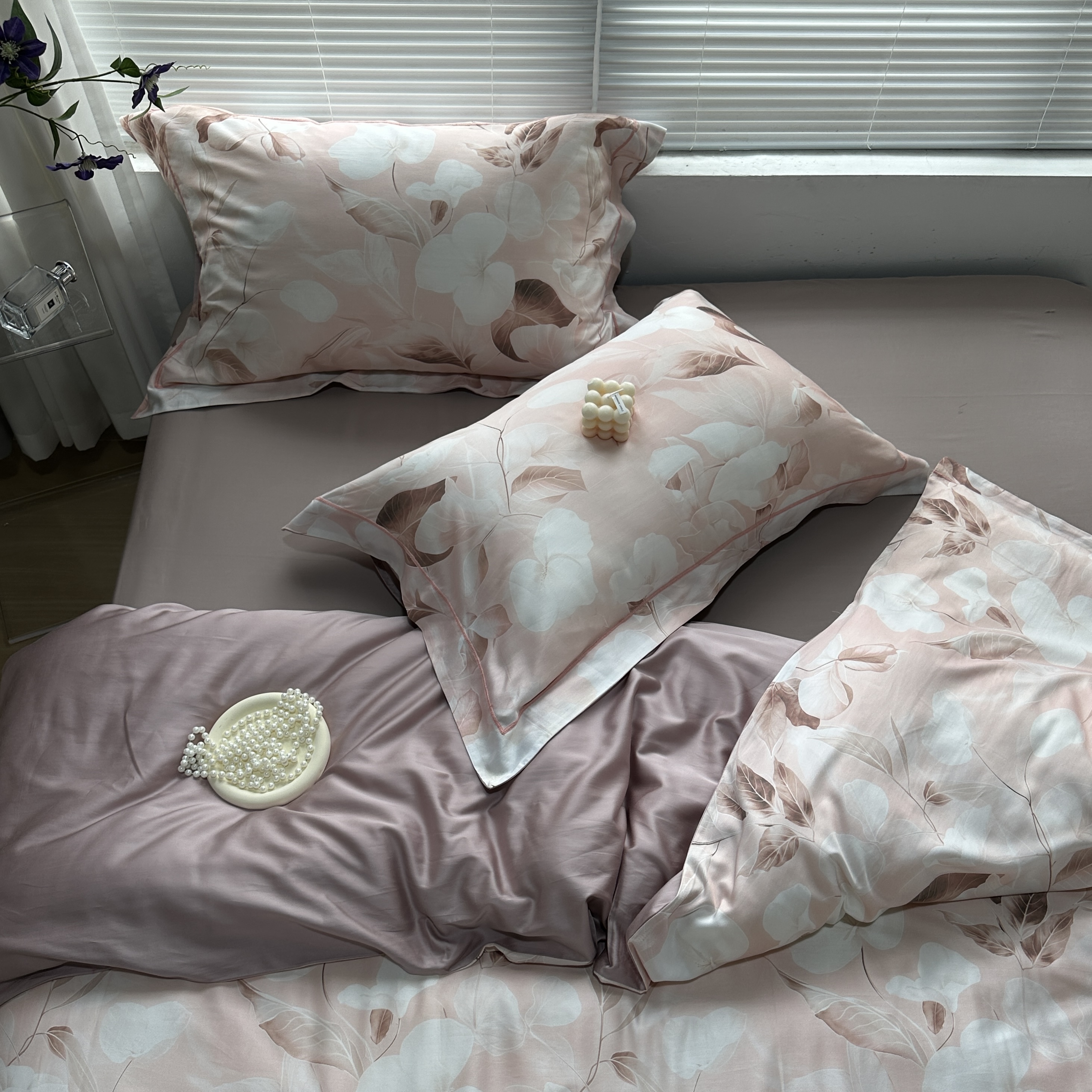 槑你不可【浮光花影】天丝棉四件套莱赛尔纤维棉数码印花双面舒适