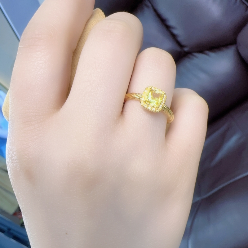 【大器甄选】足金方糖黄晶设计款戒指多样性发一