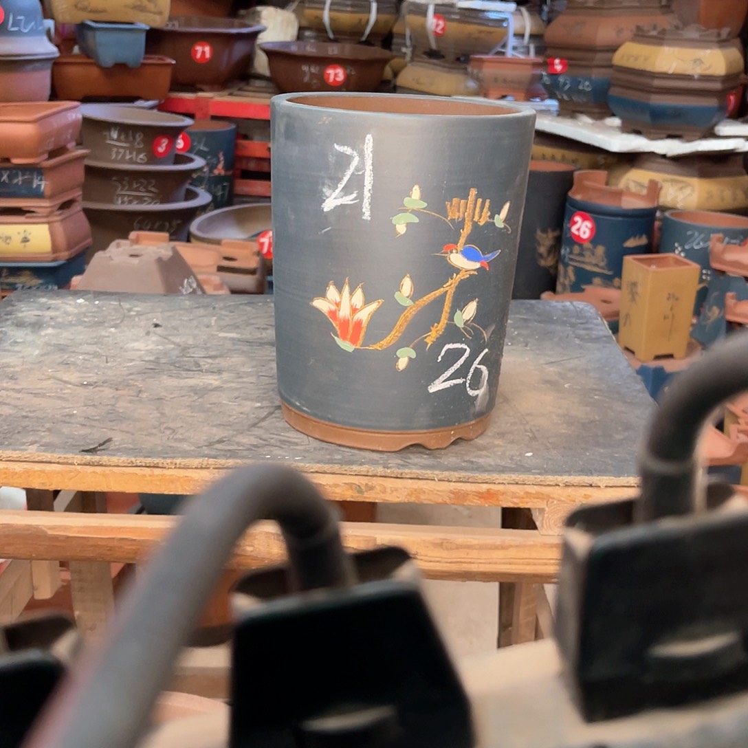 紫砂花盆高桶盆一个