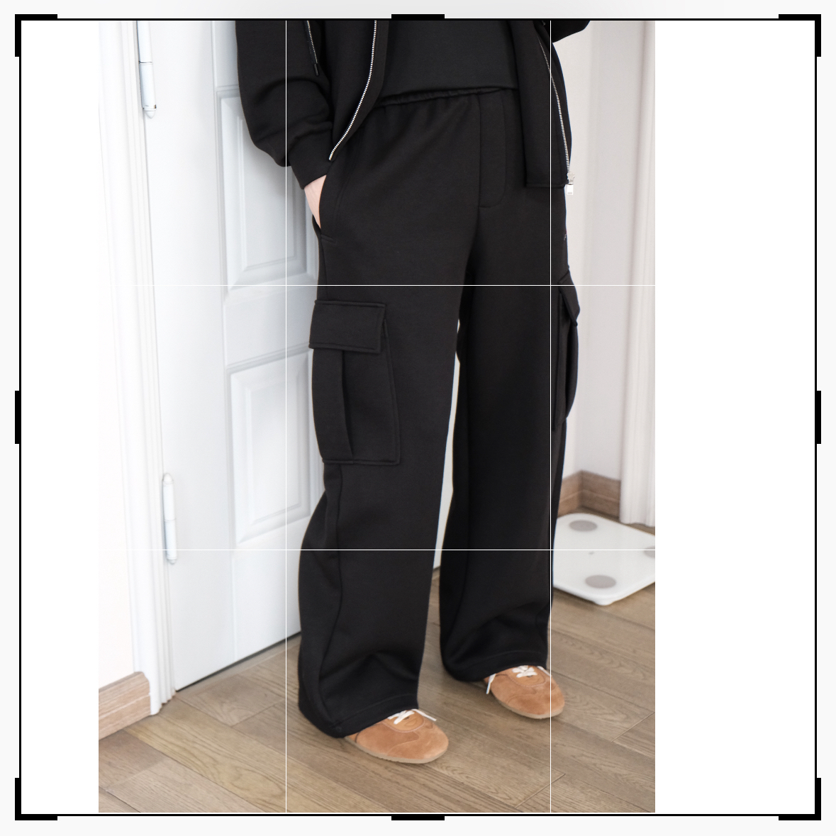 WK25秋冬系列50789【爱心工装卫裤】厚款直筒阔腿卫裤男士百搭休闲