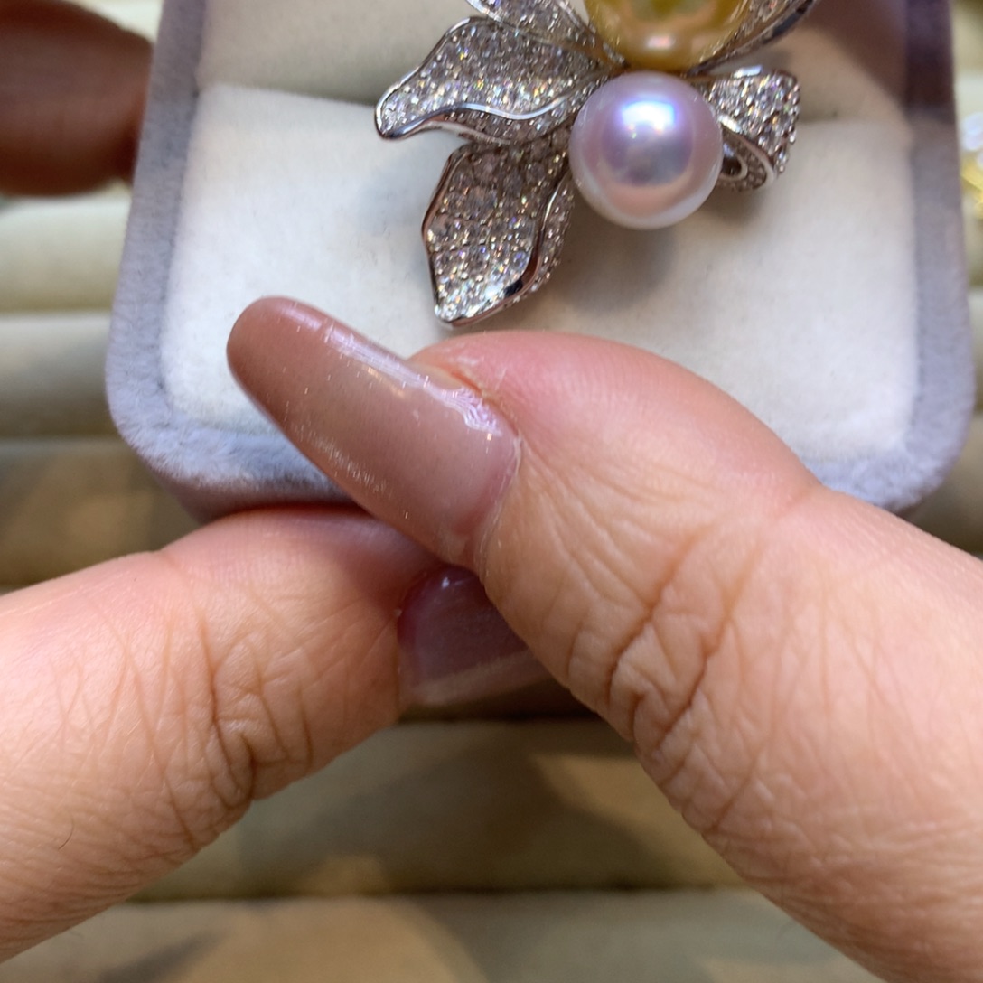 银S925镶嵌戒指海水珍珠