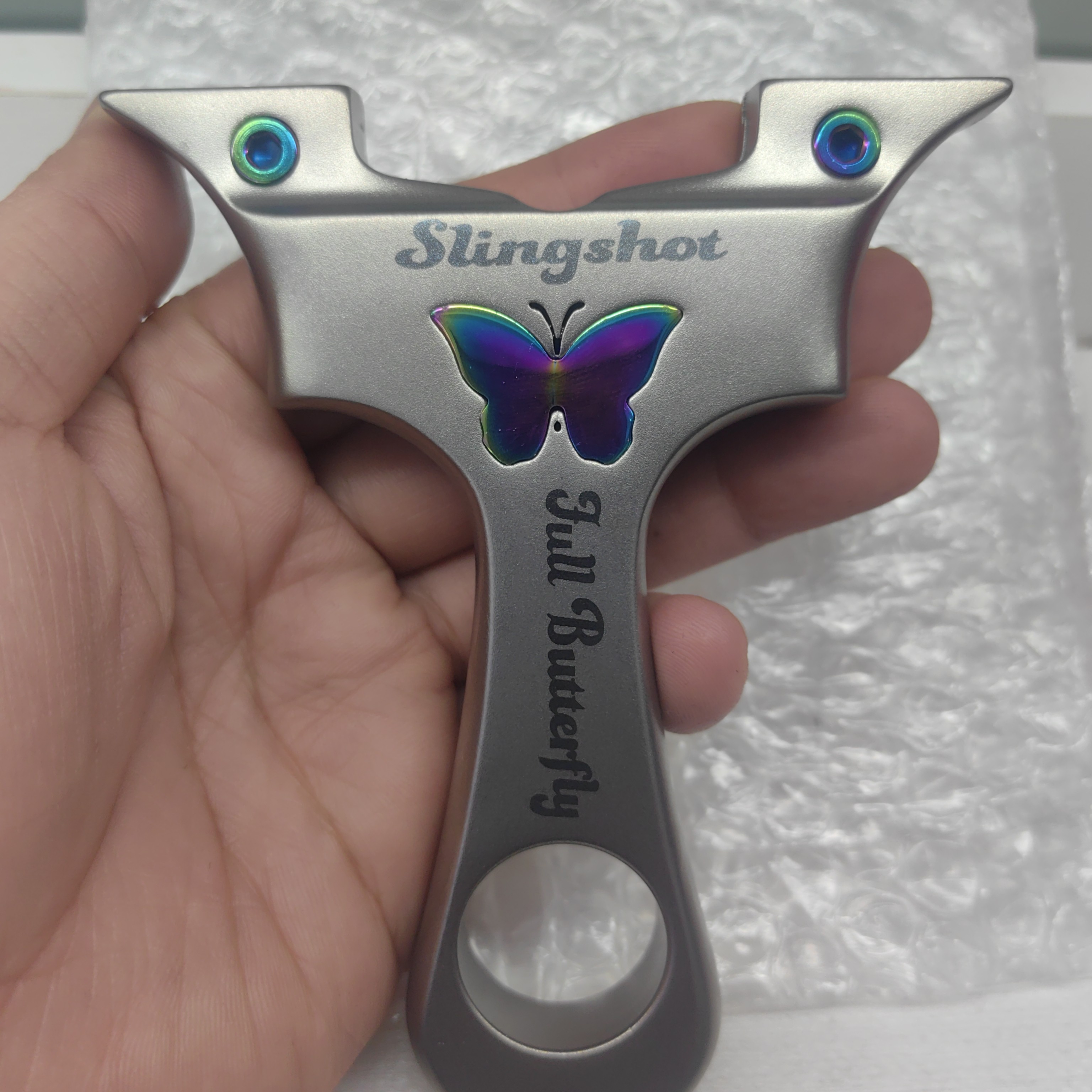 弓行天下不锈钢炫彩蝴蝶弓强力皮筋户外竞技玩具大威力精准射击