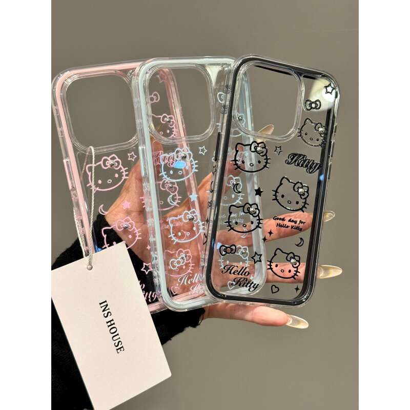 满屏星星线条猫咪适用iphone16promax苹果15pro手机壳14pr新款13