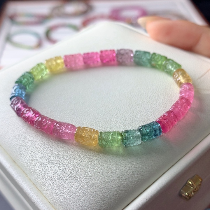 手链碧玺未镶嵌人鱼透体回纹