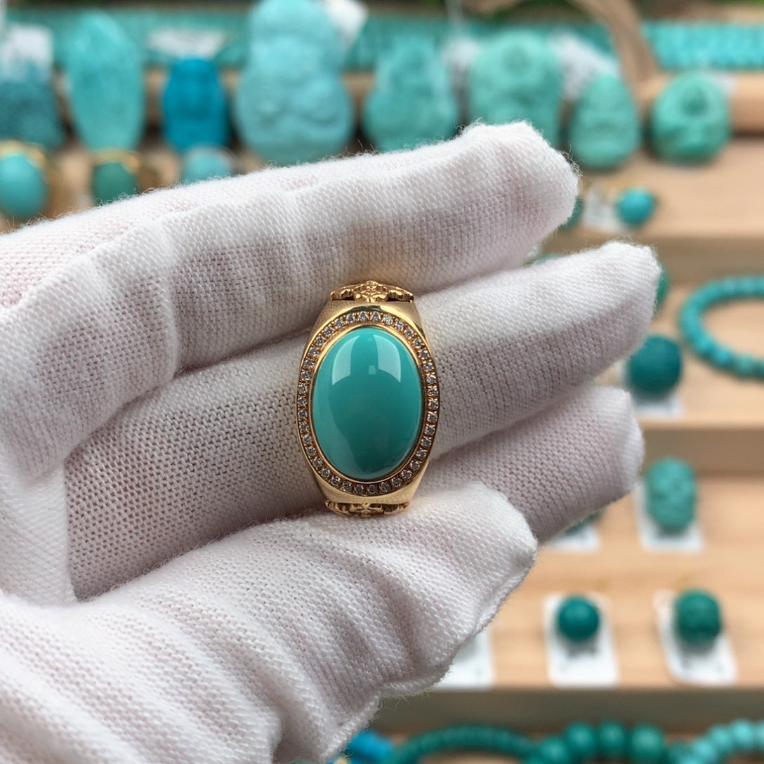 绿松石配饰18K金镶嵌