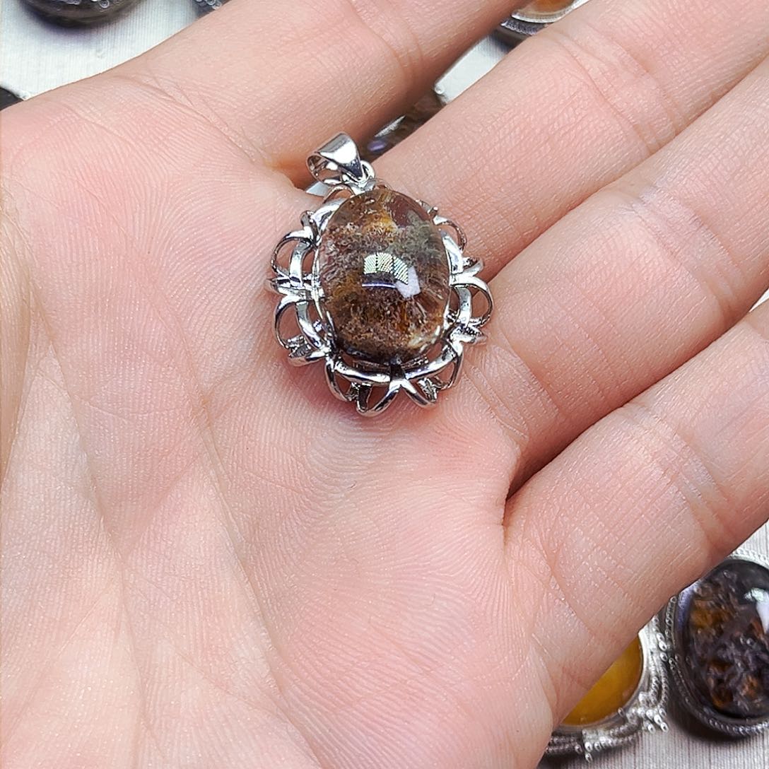 水晶戒指银S800镀金镶嵌