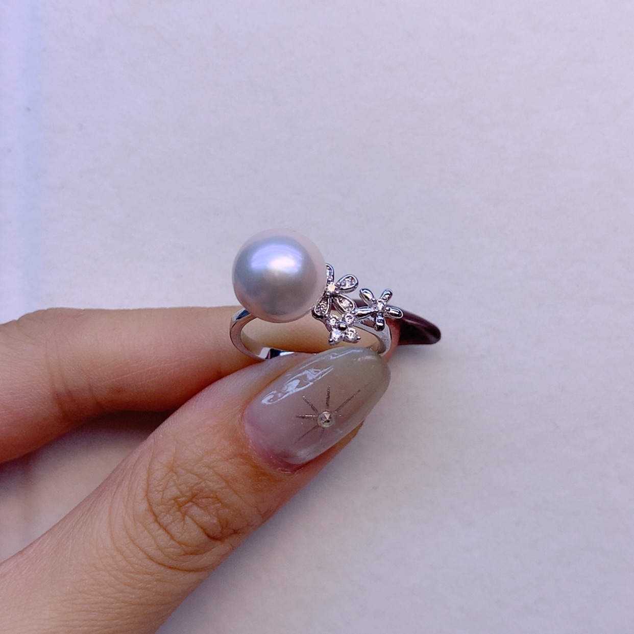 【闪购商品】银S925镶嵌戒指淡水珍珠