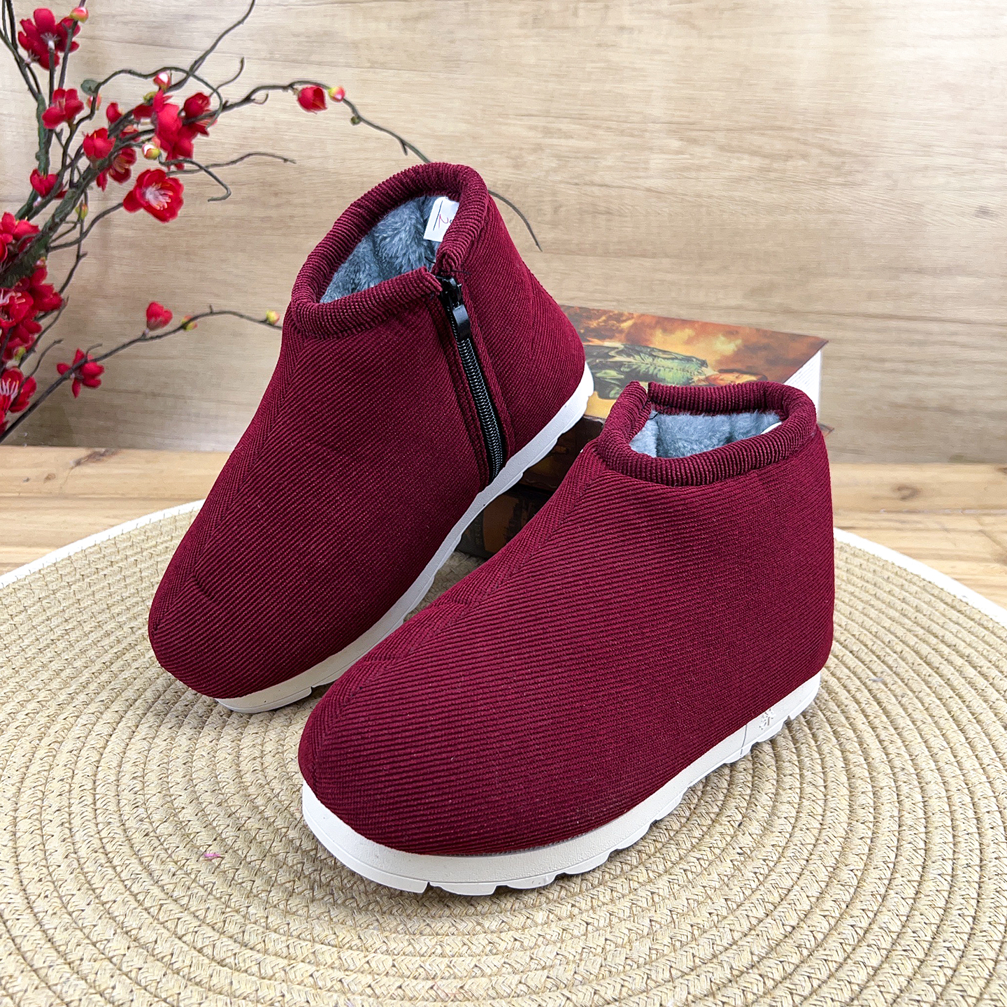 湖北恩施棉鞋传统灯芯绒面料升级款加强防滑底冬日加绒加厚保暖鞋