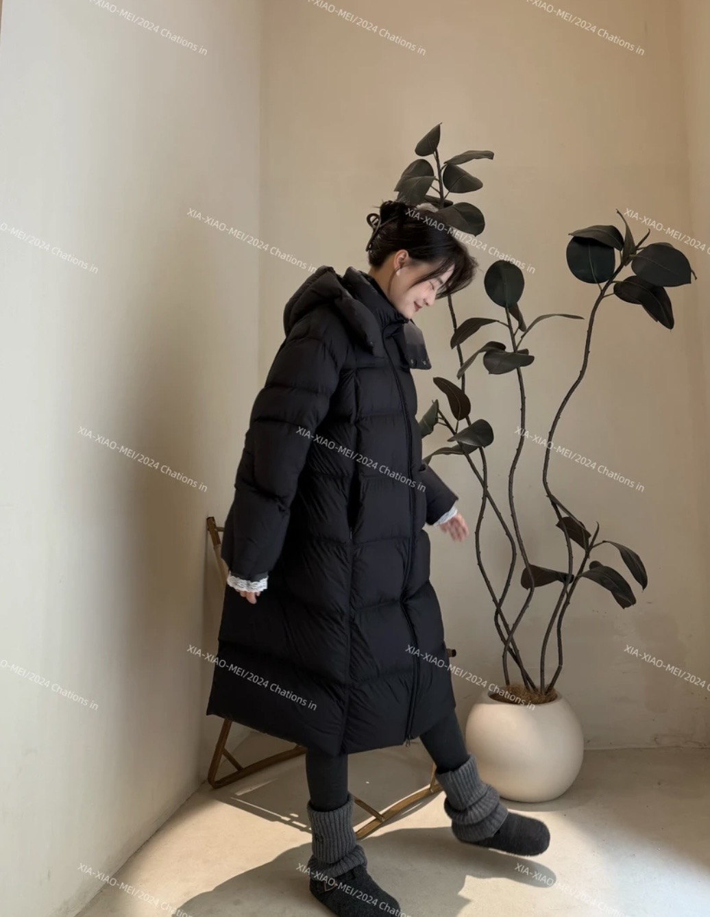 XIAOMEI ｜（泡芙）中长款显瘦羽绒服-1351