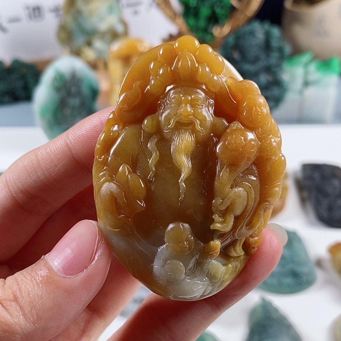 定制翡翠未镶嵌天然a货翡翠文财神