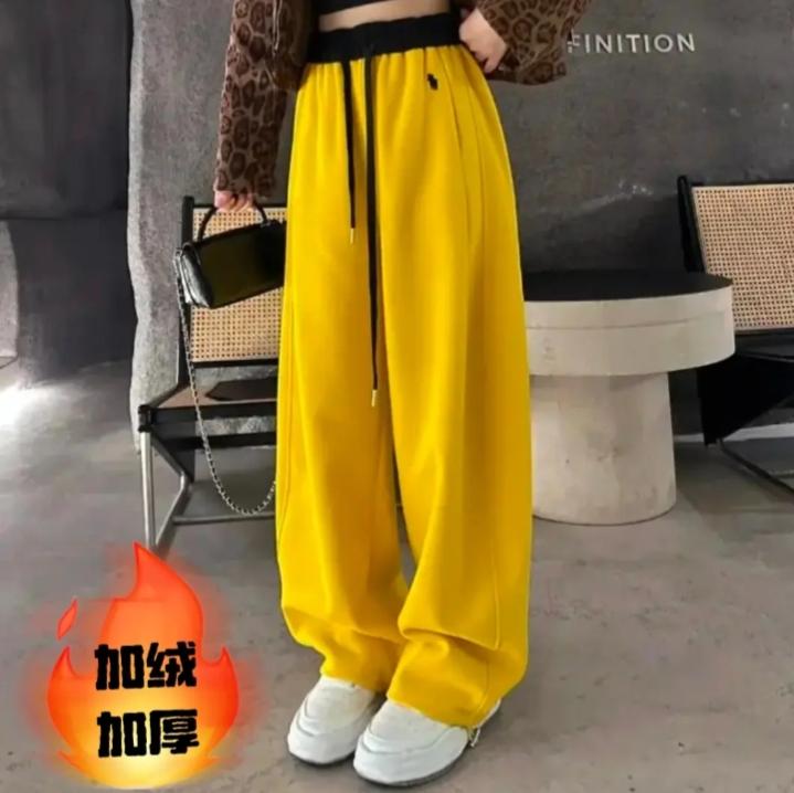 加厚保暖高腰显瘦松紧腰休闲裤2025爆款新款时尚洋气百搭女装