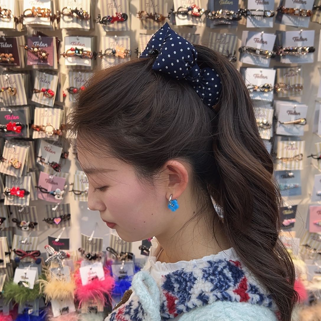 布艺铁合金小号藏青色香蕉夹