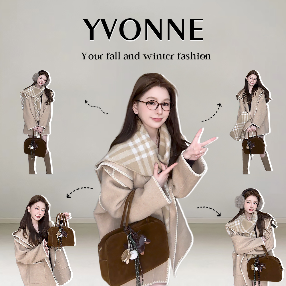 IS YVONNE /英区欧尼2.0 100%頂奢美利诺澳毛手工绣线双面呢大衣