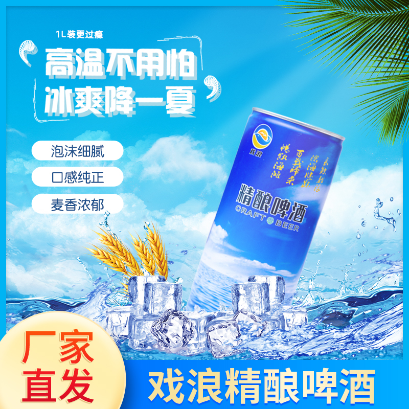 戏浪12°P精酿德式白啤麦香浓郁泡沫酒体醇厚爽口啤酒整箱原浆包邮
